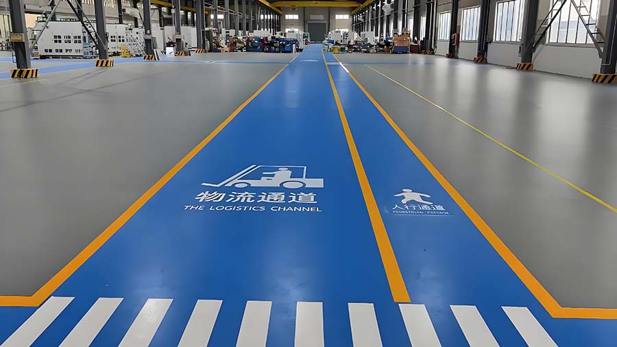 佛山机械设备制造工厂车间选用地卫士超耐磨地坪漆