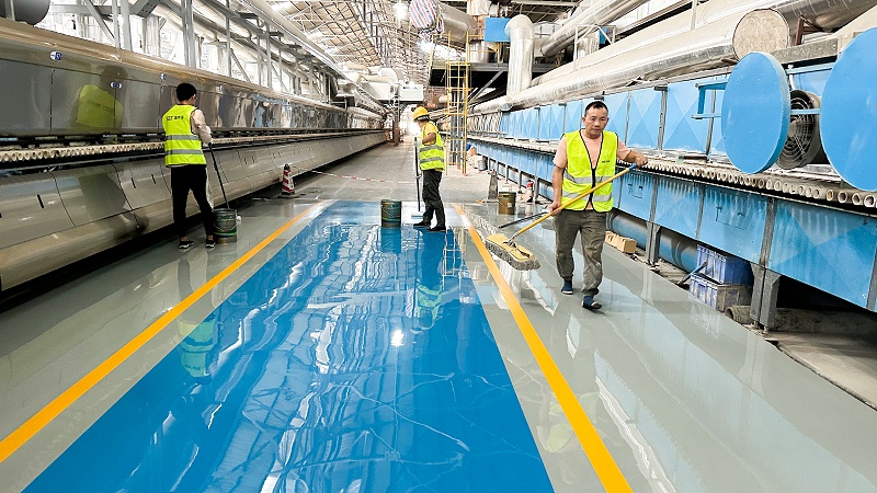 珠海市白兔陶瓷有限公司砂浆镘面流展型环氧地坪及纳米光亮超耐磨完工图